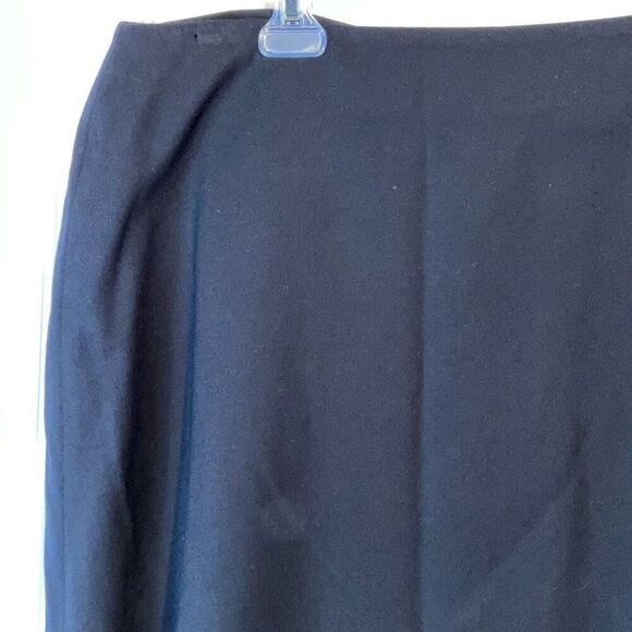 Jones New York 100% Wool Wrap Skirt Women’s 16 Black A-Line Office Mid Length - Picture 2 of 12